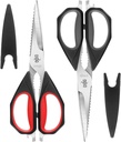 LIVINGO Kitchen Scissors, 2 Pack 9.25 Utility All Purpose Poultry Shears Heavy Duty Dishwasher Safe, Come Apart Sharp Stainless Steel Cooking Food Scissors for Cutting Meat, Chicken, Vegetable, Fish