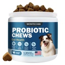 Probiotika för hundar, förbättra Itchy Skin Itchy Ears, Gut Health, Yeast Balance, Allergier, immunitet, hundprobiotika och Digestive Enzymer med prebiotika, minska diarré (Chicken, 120 tuggor)