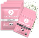 Flat Tummy Detox Tea (4 veckors program) - 2-stegs Detox Tea för att öka energi och minska uppblåsthet * - All Natural Detox Cleanse w / grön te, Lemon Balm, Dandelion, Fennel och mer - Digestion Support (3 Pack)