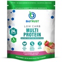 BioTrust Low Carb Protein Powder - Delicious Whey & Casein Blend från Grass-Fed Hormone Free Cows - Non GMO, Gluten Free (Strawberry Banana)