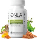 ONLA Vegan Ayurveda Herbal Supplements (20-i-1 Herbal Capsules) - Gurkmeja Supplements med Ashwagandha, Cinnamon, Triphala, Brahmi - naturliga ingredienser, Herbal Energy Supplements (60 Cap)