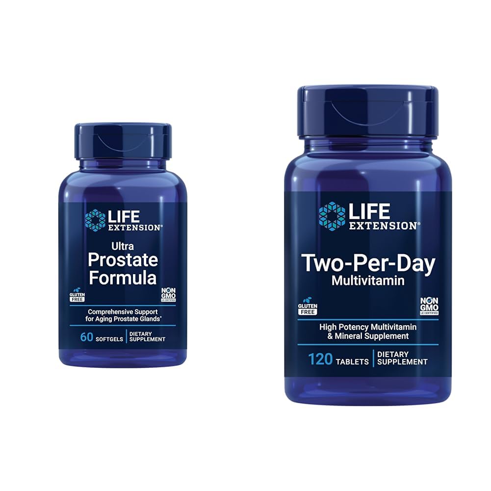 Life Extension Ultra Prostate Formel, Saw Palmetto för Män, pygeum, stickande Nettle Root, lykopen & Two-Per-Day High Potency Multi-Vitamin & Mineral Supplement - Vitaminer, Mineraler