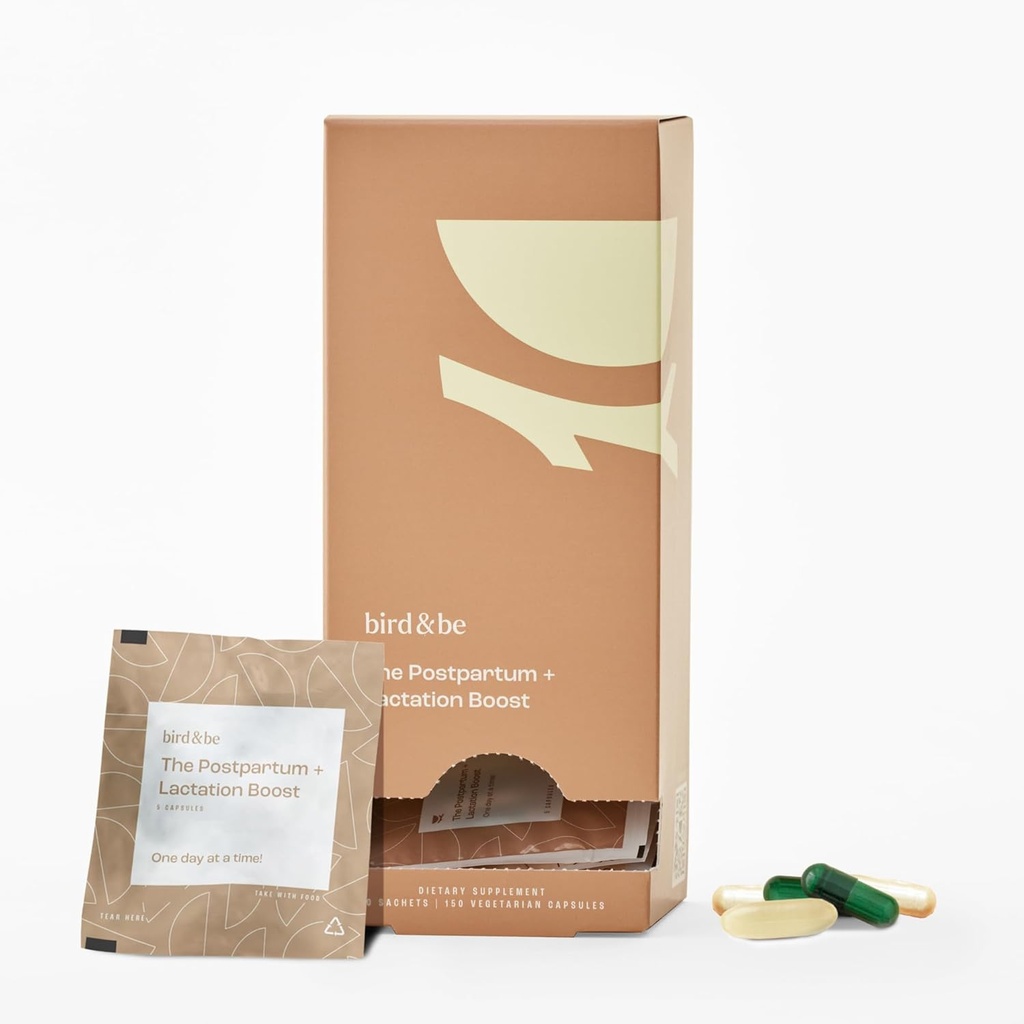 Postpartum med Laktationsboost - Vitaminer för att stödja hormoner, återhämtning och mjölkförsörjning för bröst / amning - Inkluderar DHA (Omega-3), järn, kolin, B12-30-dag leverans