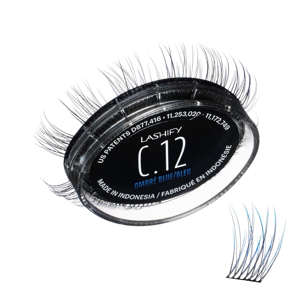 Lashify Curl 12mm Gossamer Eyelash Extensions Refill in Ombre Blue, Easy DIY False Lashes för en naturlig look