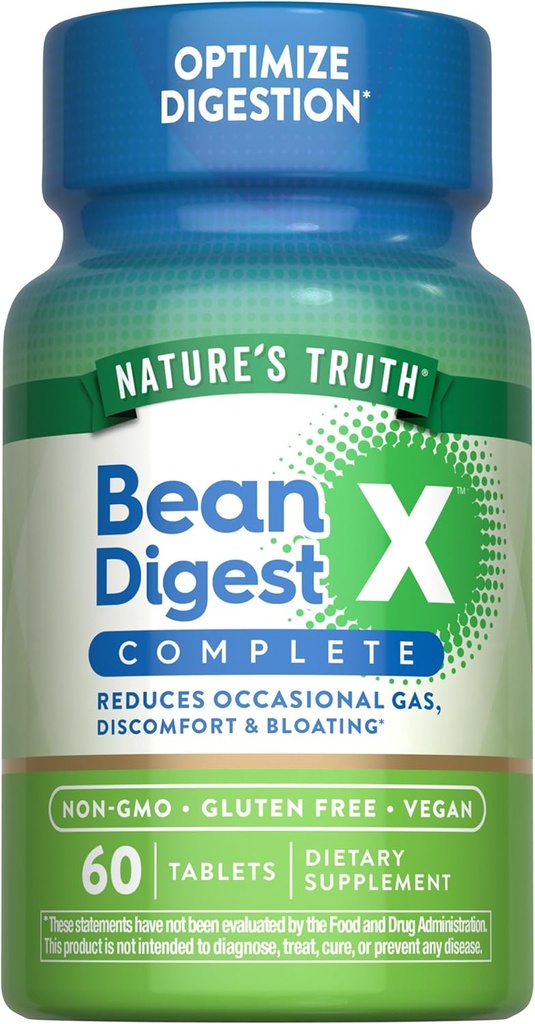 Naturens Sanning Digestive Enzymes | 60 Pills | Bean Digest | Vegan, Non-GMO & Gluten Free Supplement
