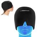 Migraine Relief Cap Ice Head Wrap och Hat | Hot / Cold Gel Pack med ansikte och ögonmaskkompress för huvudvärk - Svart