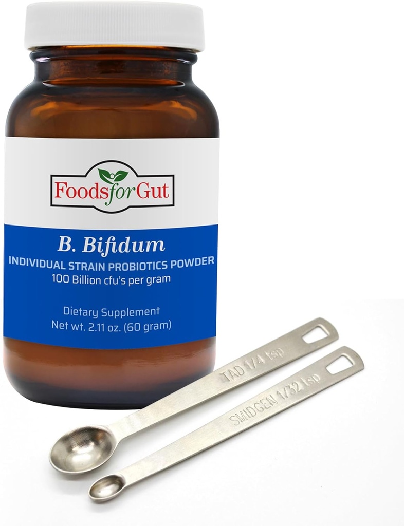 Livsmedel för Gut Bifidobacterium Bifidum Probiotic Powder 100 miljarder cfu | Made in USA | Inga tillsatser | Digestive & Immune Support | Hög styrka | Bifidum | 60 Grams (2.11 Oz)