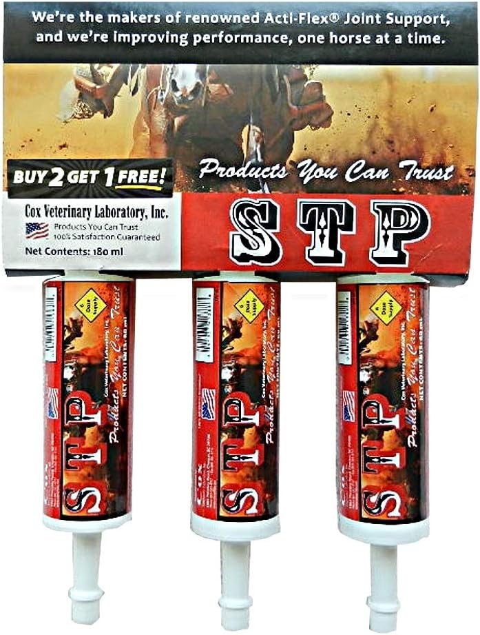 STP Oral Paste för hästar. Hjälper till att lindra smärta och inflammation. Högt Palatable. Säkra, naturliga ingredienser. Easy-Dose Syringe. Tre-pack. 18-dagars leverans. Tillverkad i USA.