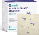Conkote Silver Alginate Wound Dressing Pads 2 "x 2", 10 Pack, Non-Stick Padding Ag Patches, Högt Absorbent för tryck Ulcer, Bed Sore och Diabetic Foot Ulcer