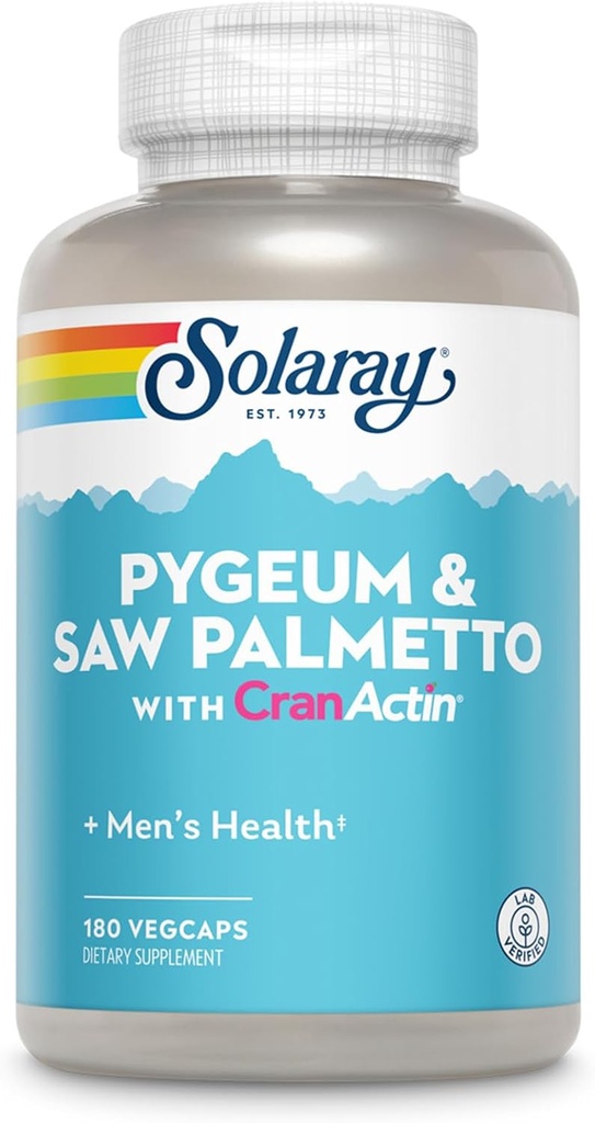 Solaray Pygeum och Saw Palmetto med Cranactin Supplement, 180 Count