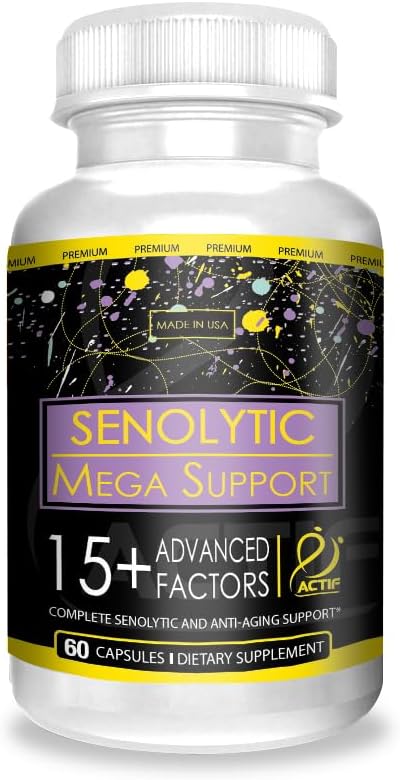 ACTIF Senolytic Support med 15+ Avancerade faktorer – Icke-GMO, Fast-Acting, Made in USA, 60 Count