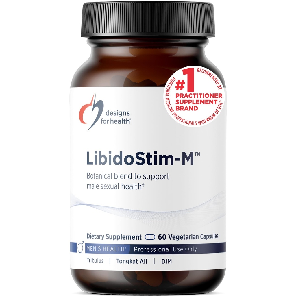 Design för hälsa LibidoStim-M - Formel för män med Tribulus, DIM + Horny Goat Weed - Non-GMO + Gluten Free Herbal Supplement för att hjälpa till att upprätthålla normalt testosteron (60 kapslar)