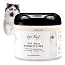 Eye Envy Tear Stain Wipes för katter. Textured till Gently Clean, behandlar orsaken till färgning. 100% naturlig formel. Rekommenderas av Persian & Exotic Breeders, Vets, Groomers. USA Made. 60 Cat Eye Wipes