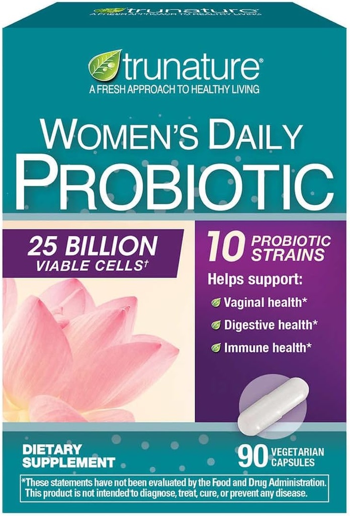 Generisk sann natur Kvinnors dagliga probiotikum, hjälper till att stödja vaginal, matsmältning och immunhälsa - 90 vegetariska kapslar
