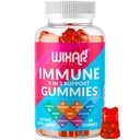 9 i 1 Immune Support Gummies med Elderberry, Vitamin C & D, Zink, Turmeric, Ginger, Echinacea, Astragalus & Sea Moss för Immunity Supplement - 60 Gummies