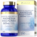 Carlyle Buffered Magnesium Bisglycinate 665 mg | 250 kapslar | Chelated Essential Mineral | Non-GMO och Gluten fri tillägg