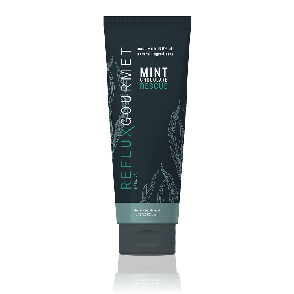 REFLUX GOURMET - Mint Chocolate Rescue All-Natural Alginate Therapy, Acid Reflux, GERD, LPR, Heartburn Relief, gjord av alla naturliga ingredienser som anses säkra för barn och gravida kvinnor
