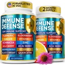12 i 1 Premium Immune Defense Vitamins - Immun Supplement w / Vitamin D3 5000 IE Vitamin С 1000mg Zin 50mg - Luxe Choice for Premium Immune Support - med Echinacea Elderberry och Ginger - 120 Caps