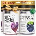 Collagen och Sea Moss Gummies Bundle - Collagen Peptides, Irish Sea Moss, Biotin, Keratin, Bladderwrack - Gummy Supplement för immunitet, Detox, Hälsosamt hår, hud och naglar - för män och kvinnor