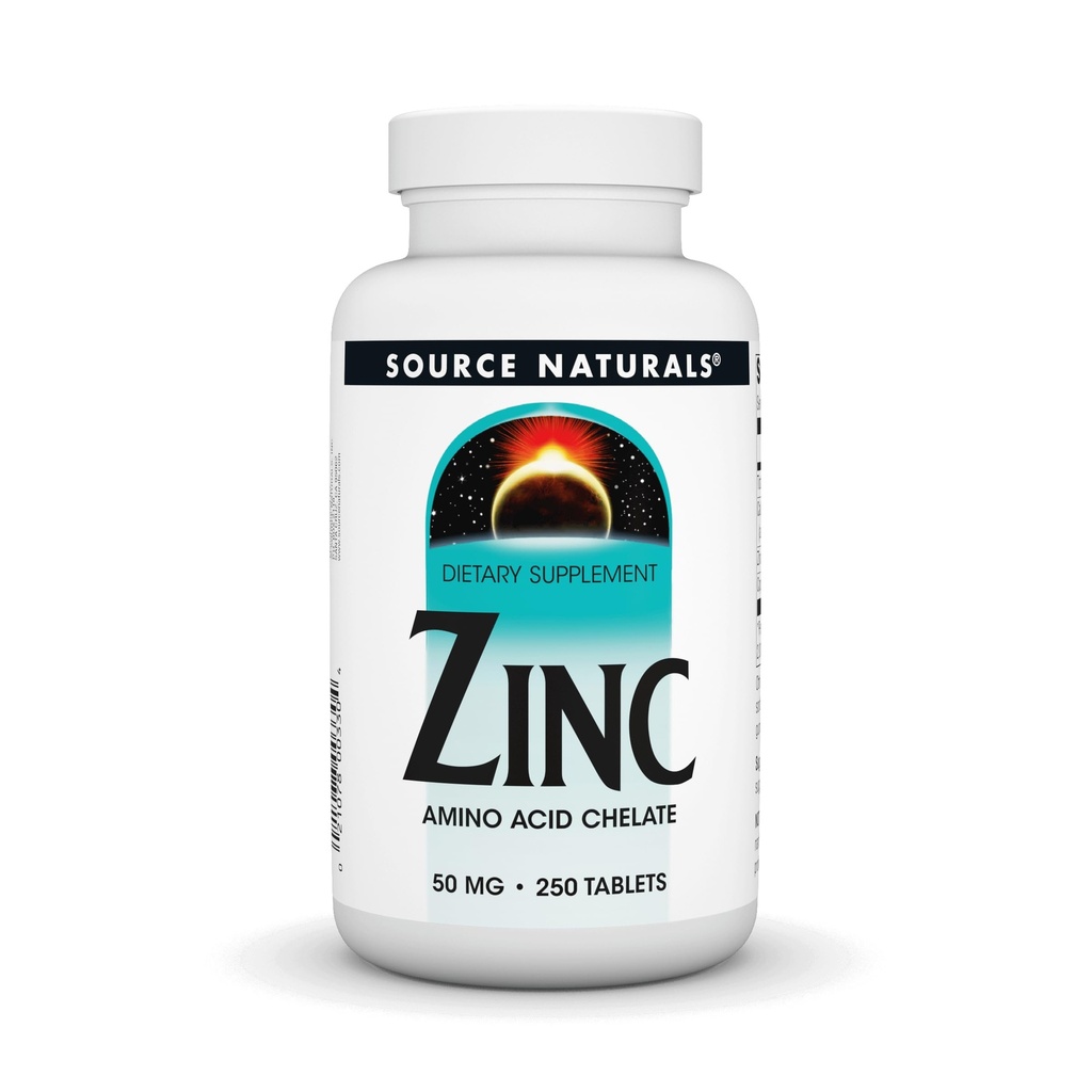 Källa Naturals Zink, Amino Acid Chelate - Kosttillskott - 50 mg - 250 tabletter