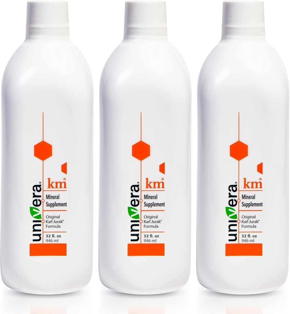 Univera KM Mineral Supplement | Original Karl Jurak Formel | Rik i kalium & Vitaminer | Stabiliserar pH Balance | Stöder Digestion + Närings Absorption | Naturliga fytonäringsämnen | 90 Dag Supply