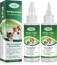 Eye Drops för hundar och katter, Gentle Formula Dog Eye Drops, Flush & Soothe Eye Irritations Supports Eyes Infection Relief Eye Cleaner, - Pet Eye Gentle Care Supplement Cats Drops for Eyes - 4.04 fl oz