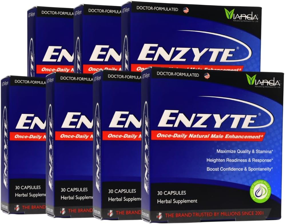 Enzyte® Natural Male Enhancement Bundle för kvalitet och uthållighet med asiatisk Ginseng, Ginkgo Biloba, Grape Seed Extract, Horny Goat Weed - 7 Pack Bundle