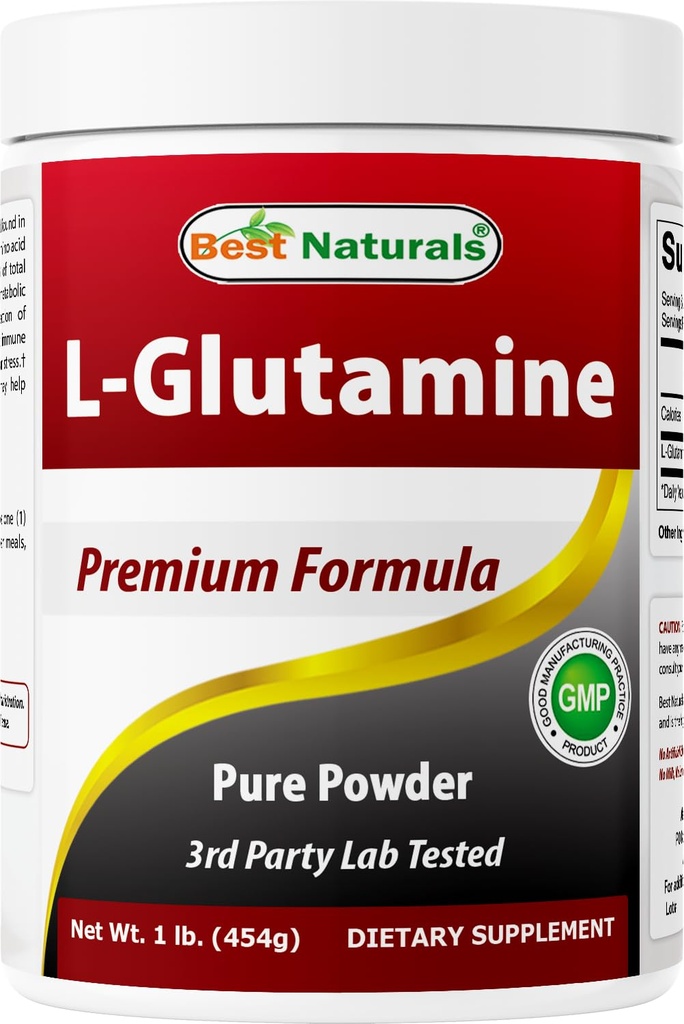 Bästa naturliga L-Glutaminpulver - 1 pund - 100% ren och fri form - Glutaminåterställningspulver - kliniskt beprövad återhämtningshjälp för män och kvinnor (817716014555)