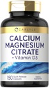 Carlyle Calcium Magnesium Citrate med vitamin D3 | 150 kapslar | Non-GMO & Gluten fri tillägg