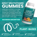 Plantbaserade multivitamin gummies, dagliga multivitaminer för män och kvinnor med vitamin A, C, D, E, B-3, B-6, B-12, Biotin, inositol, icke-GMO, Gluten Free, 60 greve (30 dagar leverans)