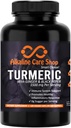 Alkalisk vård |Turmeric Curcumin Supplement 1500mg med organisk gurkmeja, Ginger & Black Pepper för bästa absorption | Icke-GMO | Gemensam och hälsosam inflammation svarsstöd (120 Veggie kapslar)