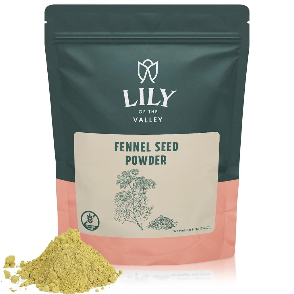Lily of the Valley Fennel Seed Extract Powder - Bra för matlagning, sallader och te - 100% Raw Sourced från Indien - Vegan & Gluten-Free - Packad i återförsäljningsbar påse (8oz, 226g)