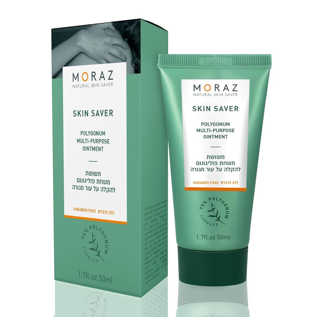 Moraz Skin Saver Polygonum Multi-Purpose Ointment - Anti Itch Cream Extra Strength med 99% Herbal Extracts för Itch Relief - Torr hudkräm för mindre sårvård och hudreparation, Paraben Free, 1,7 Oz
