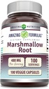 Fantastiska formler Marshmallow Root Supplement | 480 Mg Per Serving | 100 Veggie Capsules | Non-GMO | Gluten Free | Tillverkad i USA