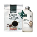 Natural Force Organic Clean Coffee + Creamy Vanilla MCT Oil Bundle - smaksatt MCT Creamer & Mold & Mycotoxin Free Coffee - Non-GMO, Keto, Paleo och Vegan - 12 Oz Bag och 16 Oz Glass Bottle