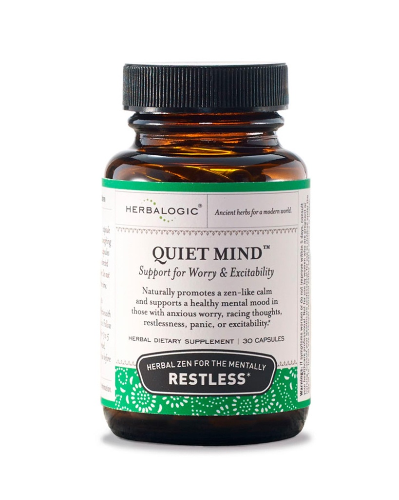 Herbalogic - Quiet Mind Herb Capsules - Non-Sedating, främjar en känsla av Zen-Like Calm - lättar oroliga bekymmer och Panicky Mood - Baserat på den traditionella kinesiska formeln GUI Pi Tang - 30 Cap Count