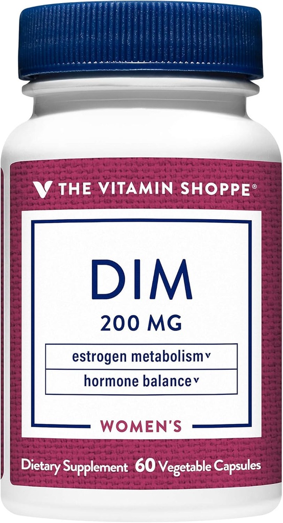 Vitamin Shoppe DIM med BioPerine - stöder hormonbalans och östrogenmetabolism - 200 MG (60 vegetariska kapslar)