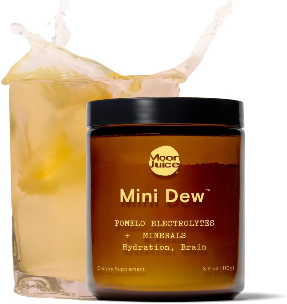 Moon Juice Mini Dew Electrolytes Powder - Sugar Free Minerals & Electrolyte Hydration Powder för omedelbar Hydration & Brain Support - Magnesium, Calcium, kalium, rosa salt, Pomelo, 30 portioner