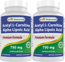 Bästa Naturals Acetyl L-Carnitine och Alpha Lipoic Acid 750 mg 120 kapslar (120 greve av 2)