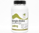 Ginkgo Biloba Standardized Extract 240mg 24% Glycosides - 200 kapslar - Inga tillsatser - Naturtitionstillägg