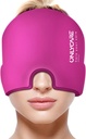 ONLYCARE Migraine Relief Cap, Uppgraderad Odorless Migraine Ice Head Wrap, Headache Relief Hat för Migraine, Hot Pink
