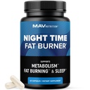 Night Time Fat Burner för viktminskning Support & Sleep Aid | Appetite Suppressant, Carb Blocker, Nighttime Metabolism Booster för magen fett Burner & Night Shred med Melatonin | Non-GMO, Vegan 60ct
