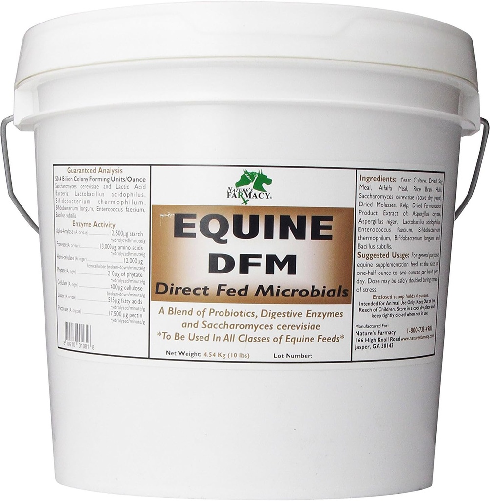 Naturens Farmacy Equine DFM (Direct Fed Microbial) Live Probiotics, Enzymes 50 miljarder CFU Ounce (5 pund)