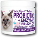 Total DigestTM Feline Probiotics and Enzymes, All-Natural Digestive System Dietary Supplement Formel för katter (120 portioner)