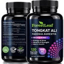 Tongkat Ali och Fadogia Agrestis för Män Supplement w/BioPerine - Tonkat-Ali Max Styrka 200:1 Extrakt - Long Jack Tongkat-ali för Män - Muskeltillväxt, Prestanda & Energi - 120 Pulver kapslar