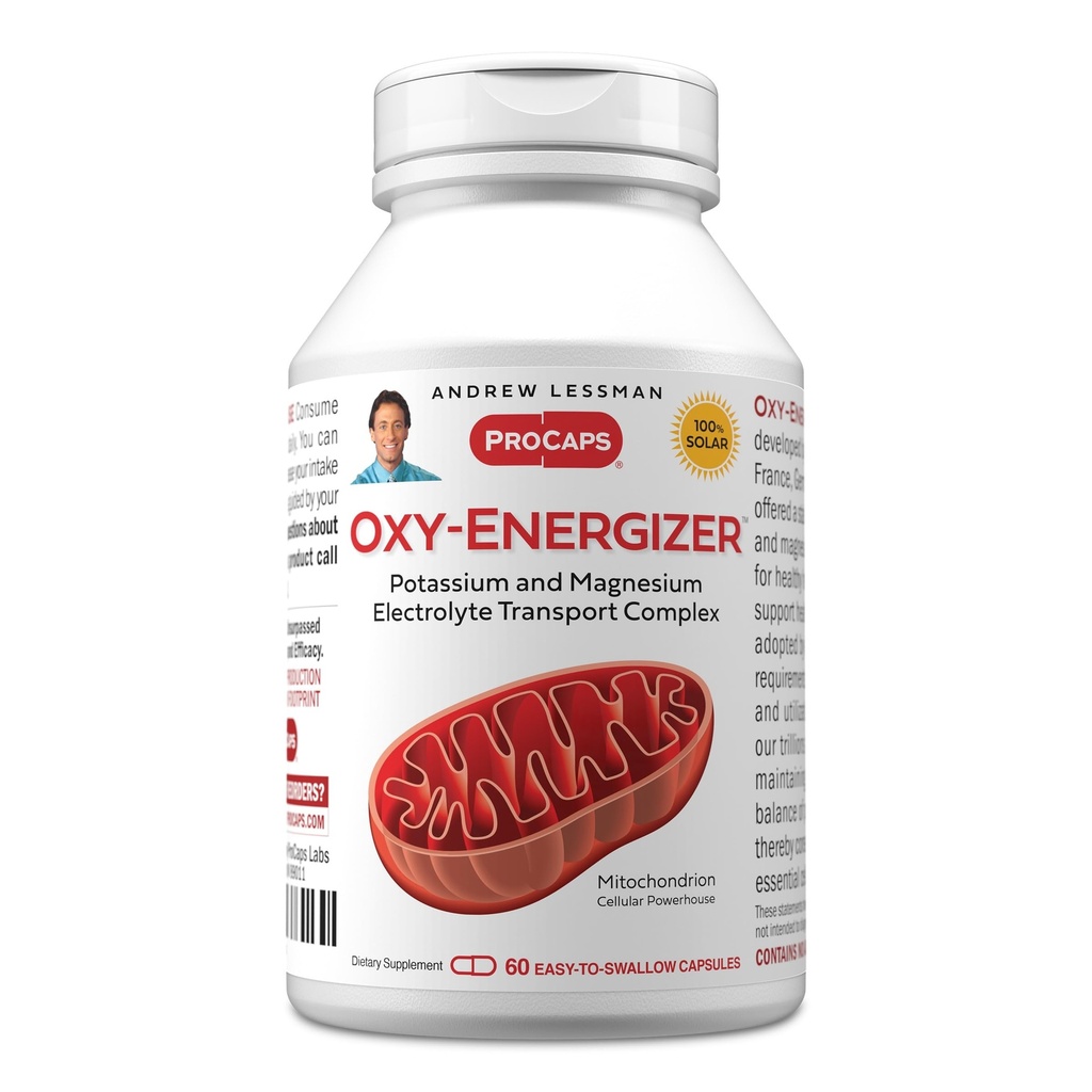 ANDREW LESSMAN Oxy-Energizer 60 Capsules - Kombination av två Vital Electrolyte-Minerals Potassium-Magnesium Aspartate-Citrate Complex för att stödja Optimum Cellular Energy Production. Inga tillsatser