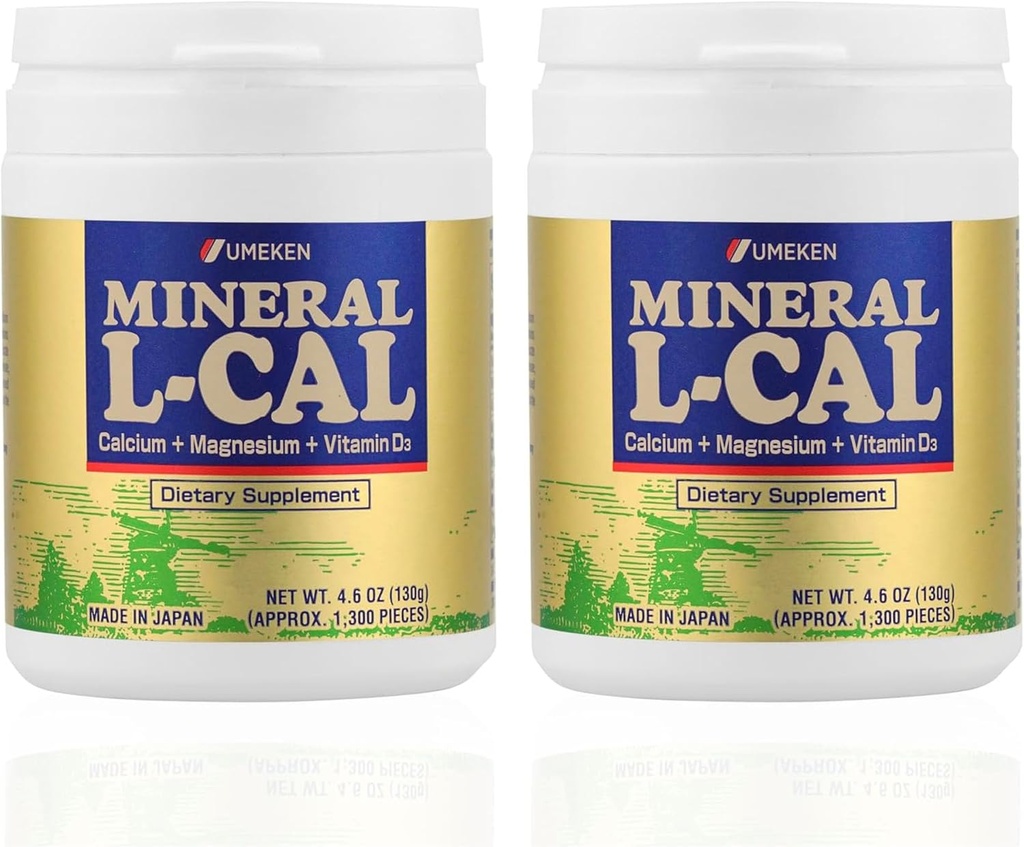 Mineral L-Cal Calcium med vitamin D3, 4 månaders leverans, vattenlösligt bollformat med magnesium och mineraler, snabb absorberande kalcium Magnesium D3-tillskott, 1300 bollar per flaska, 130 g vardera, paket med 2