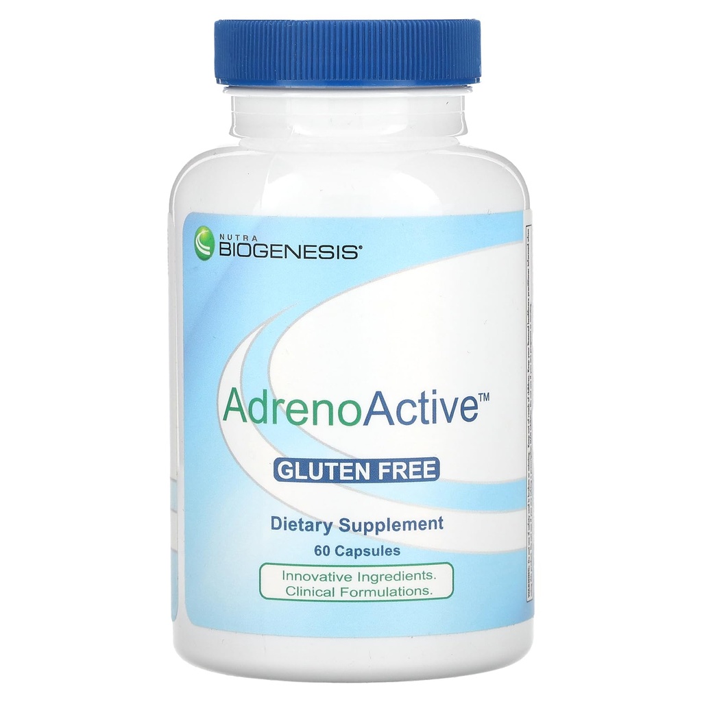 Nutra BioGenesis AdrenoActive hjälper till att stödja hälsosam stressrespons - Glutenfri - 60 kapslar