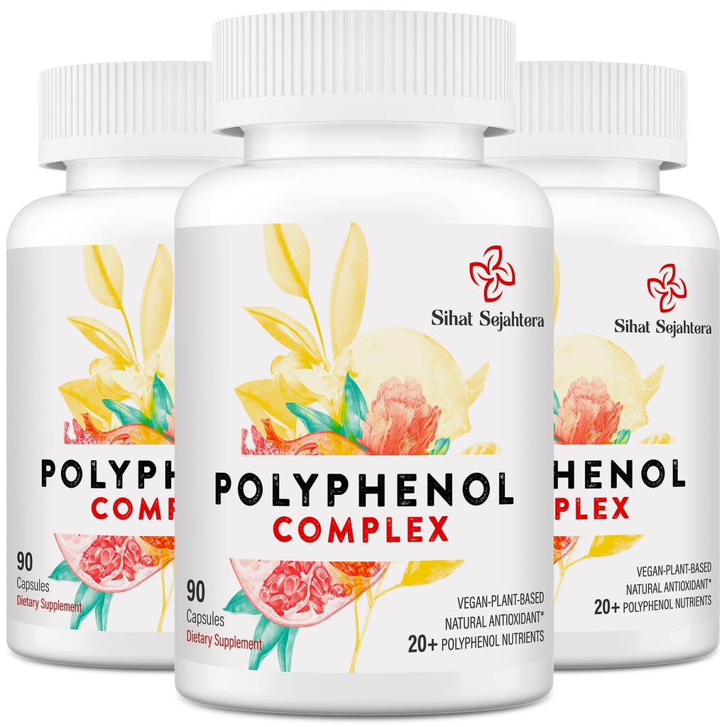 67 500 MG Polyfenoler Supplement - Kraftfulla antioxidanter och polyfenol för åldersförsvar, polyfenol Superfood, Quercetin, Resveratrol, grönt te, växtbaserad och energi, immunstöd, 270 kapslar