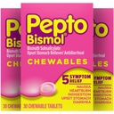 Pepto Bismol Chewable tabletter för Nausea, Heartburn, Indigestion, Upset Stomach och Diarrhea Relief, Original Flavor, 90 Total (3 Packs of 30)